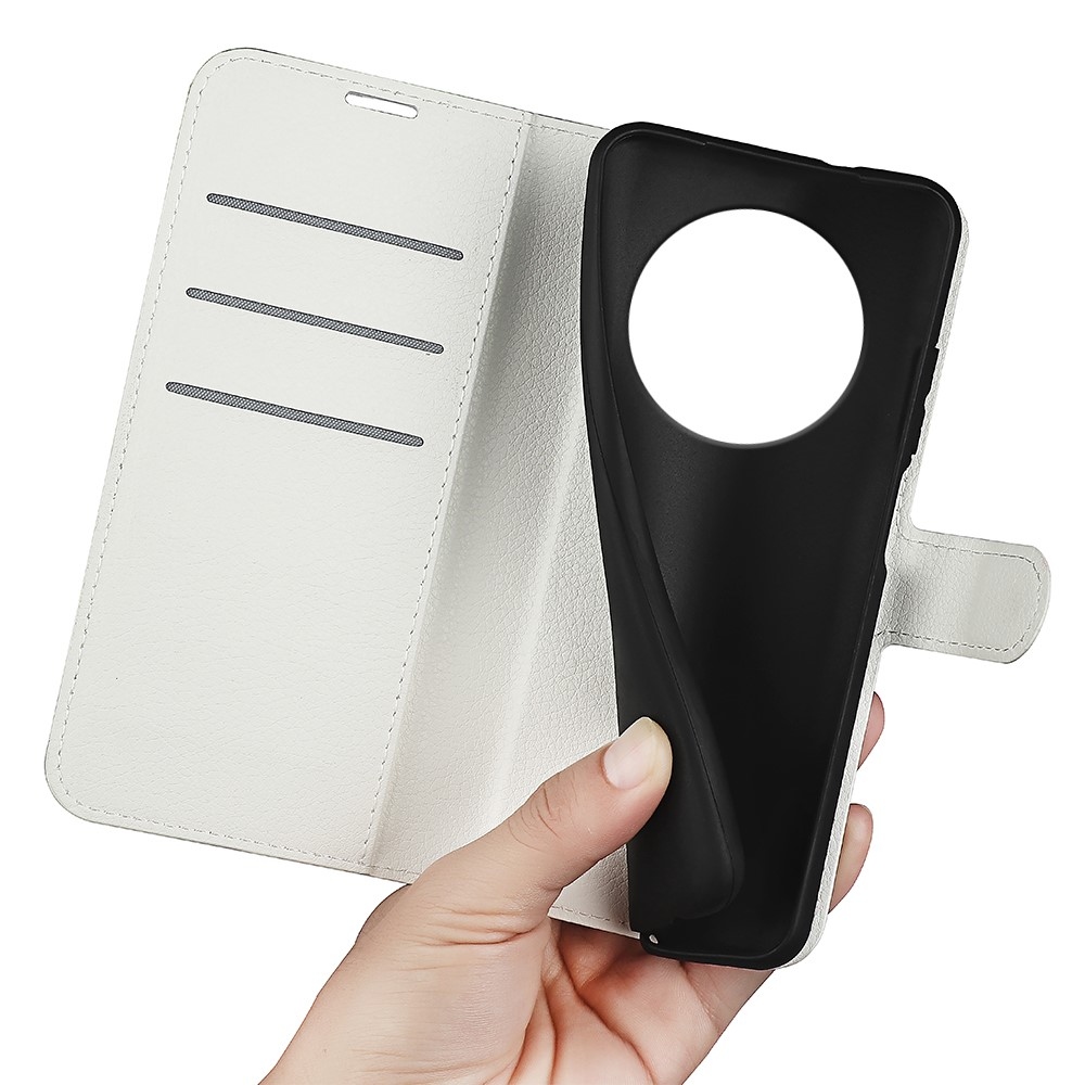 Litchi könyvtáska a Realme 14 Pro 5G készülékhez - fehér