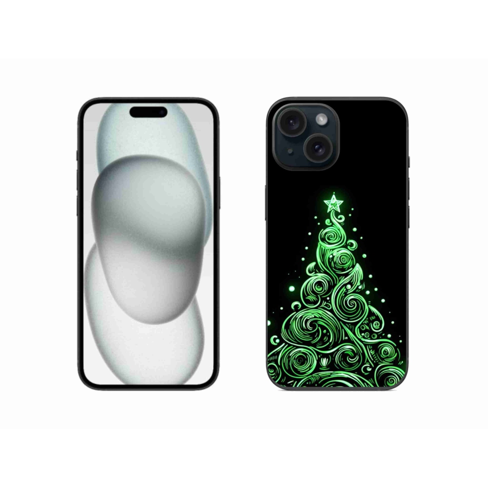 Gél borítás mmCase iPhone 15 készülékhez - neon karácsonyfa 3