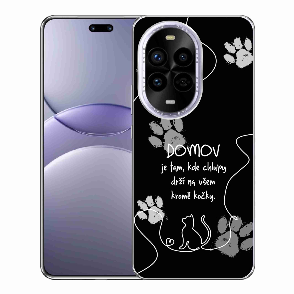 Gél borítás mmCase a Huawei Nova 13 Pro 5G készülékhez - macska motívum fekete háttérrel