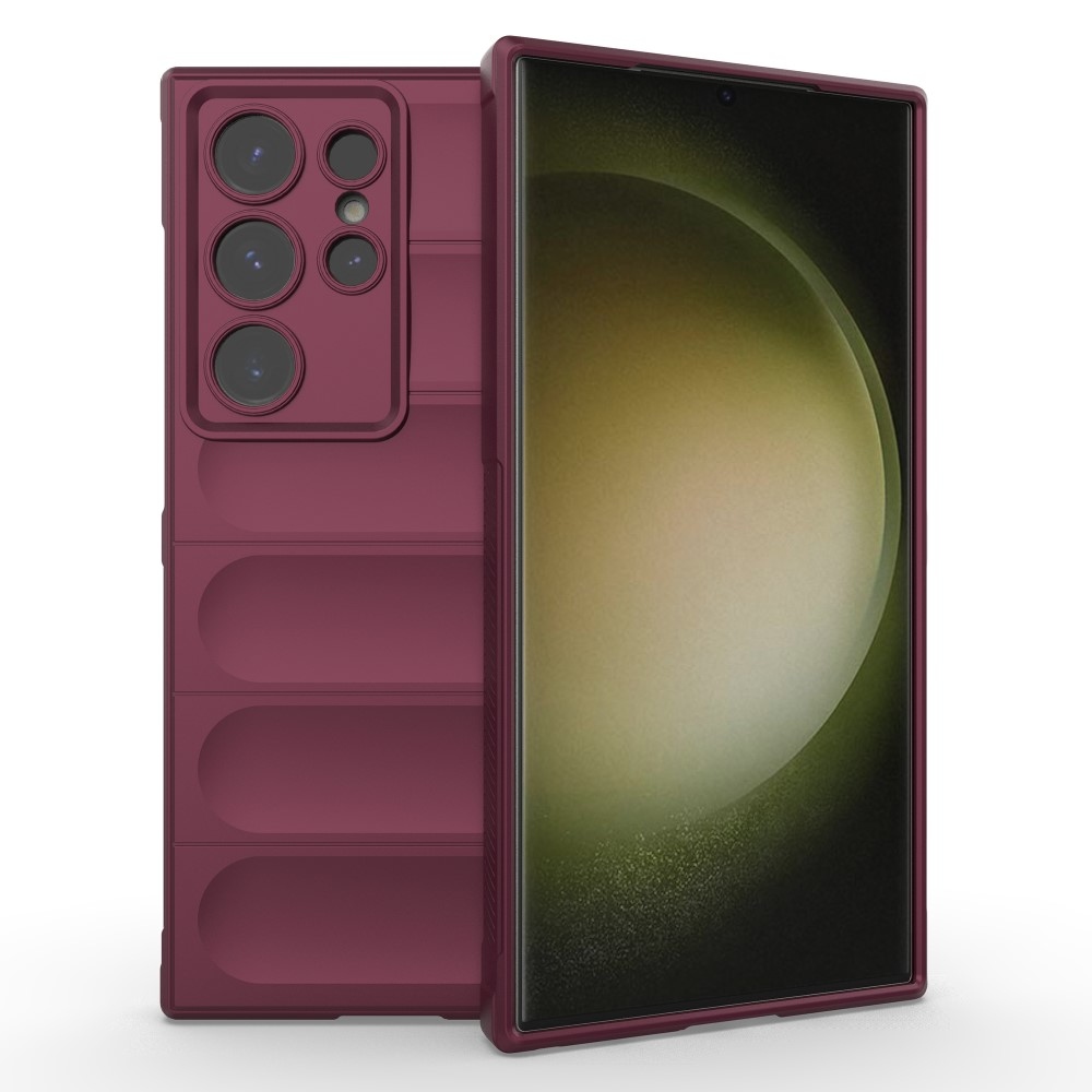 Rugg tartós zselés tok Samsung Galaxy S24 Ultra készülékhez - bordó színben