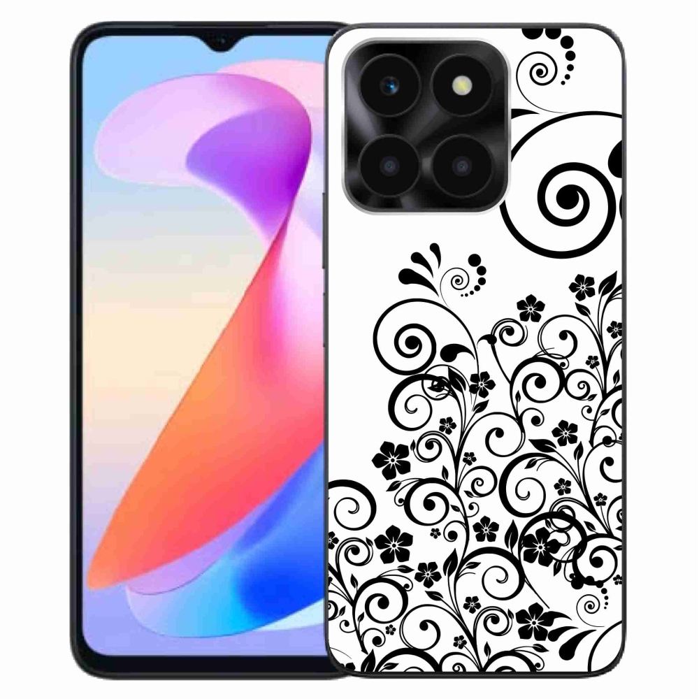 Zselés borítás mmCase a Honor X6a készülékhez - fekete-fehér virágminták