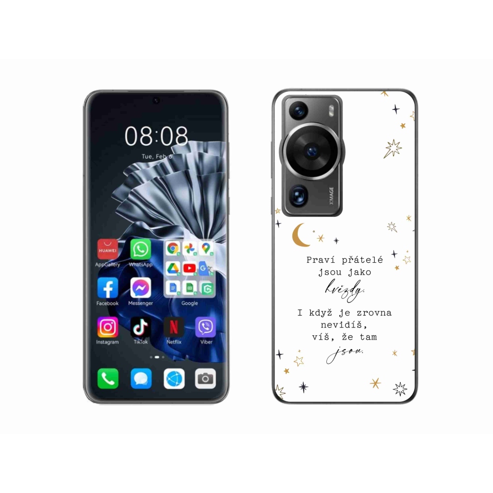 Gél borítás mmCase a Huawei P60 Pro - idézet 6 fehér háttérrel