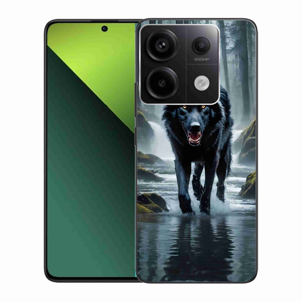 Gél borítás mmCase a Xiaomi Redmi Note 13 Pro 5G/Poco X6 5G számára - fekete farkas
