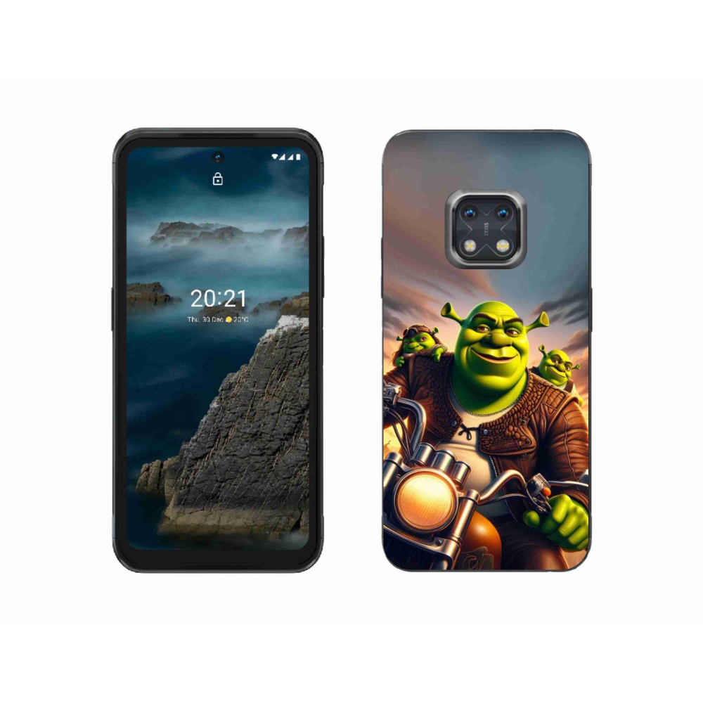Zselés borítás mmCase a Nokia XR20 készülékhez - Shrek egy motorkerékpáron