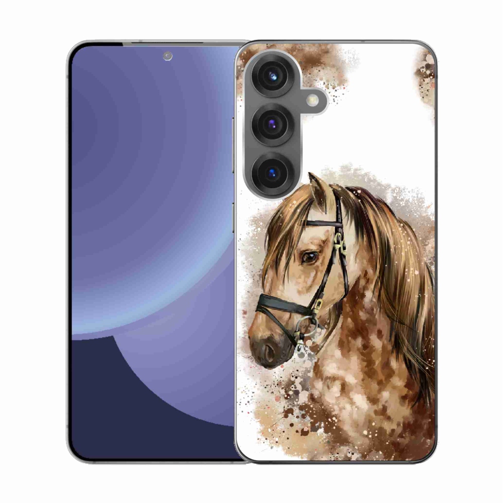 Gél borítás mmCase Samsung Galaxy S25 készülékhez - barna rajzfilmes ló