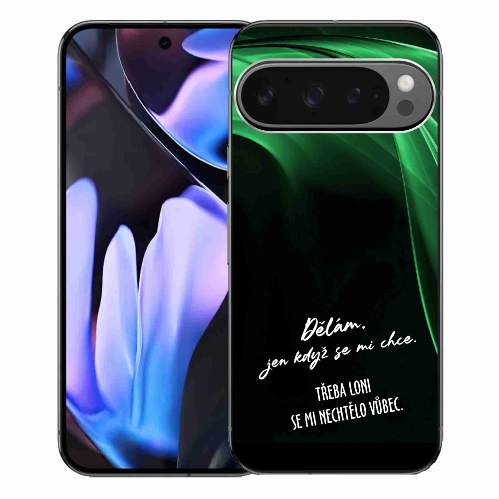 Gél borítás mmCase a Google Pixel 9 Pro XL-hez - vicces szöveg 12 fekete háttérrel