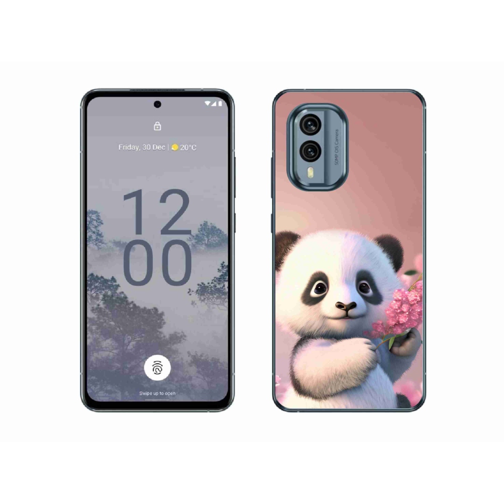 Zselés borítás mmCase a Nokia X30 5G készülékhez - aranyos panda
