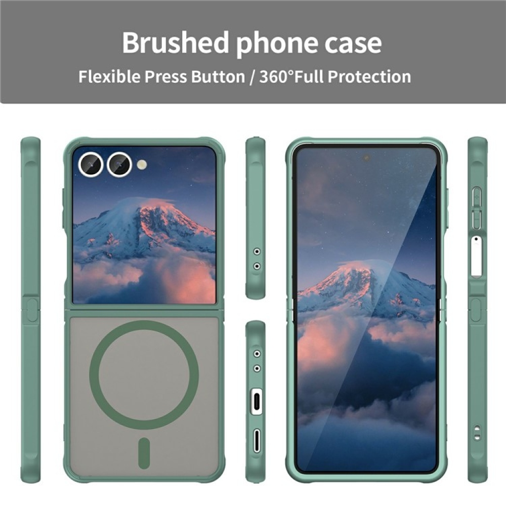 Matt zselés tok MagSafe tok a Samsung Galaxy Z Flip7 5G készülékre - zöld