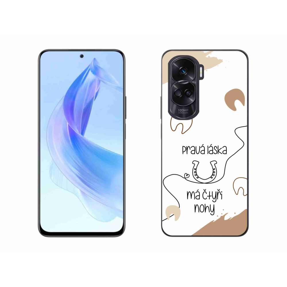 Gél borító mmCase a Honor 90 Lite készülékhez - ló motívum fehér háttérrel