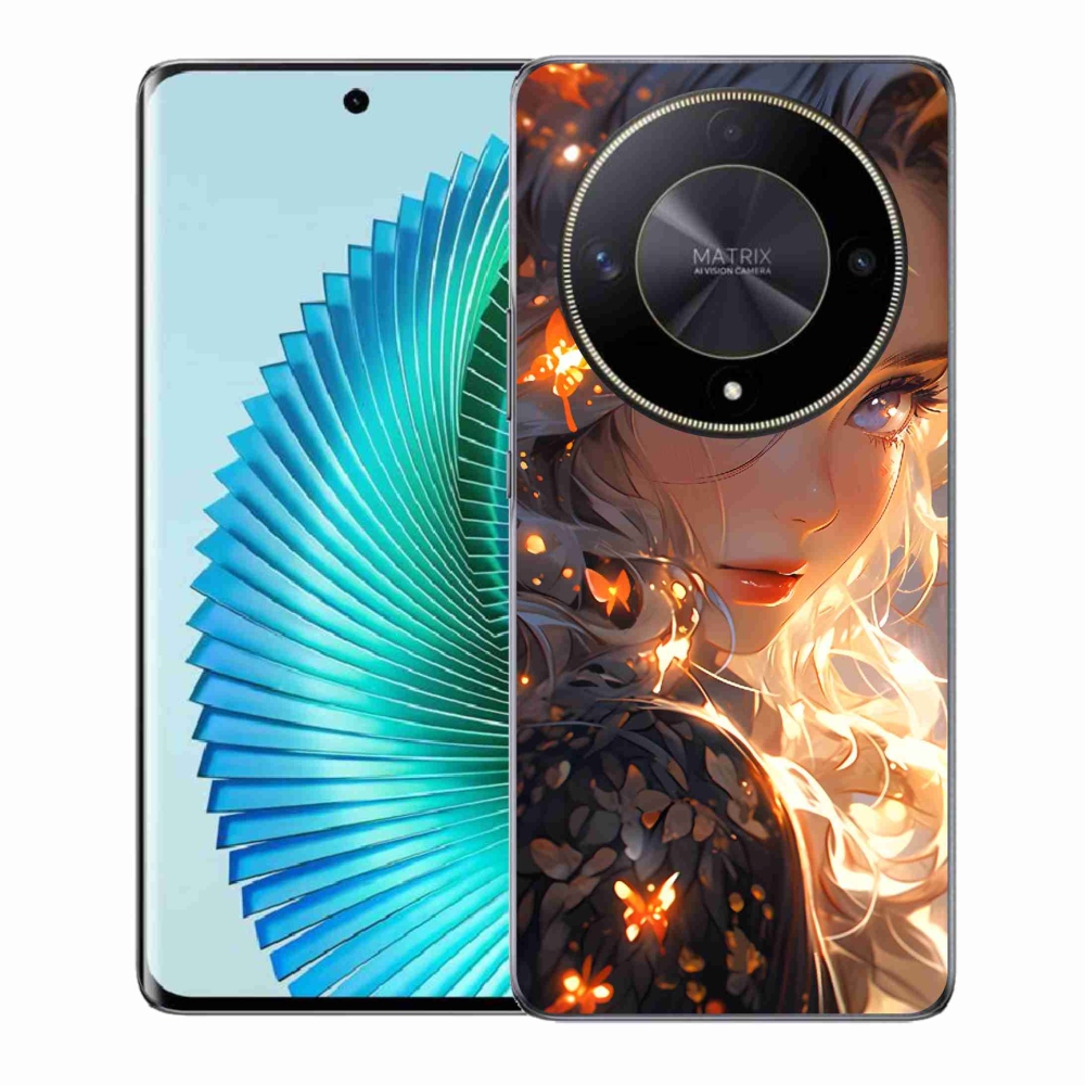 Gél borító mmCase a Honor Magic 6 Lite 5G számára - lány és pillangók