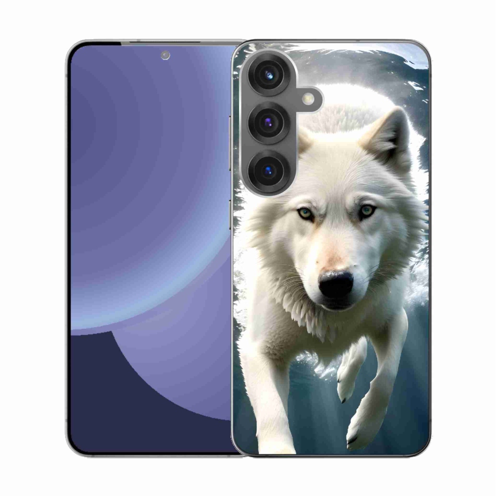 Gél védőhuzat mmCase Samsung Galaxy S25 készülékhez - fehér farkas