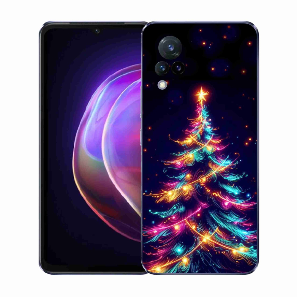 Gél borítás mmCase a Vivo V21 4G/5G-n - neon karácsonyfa