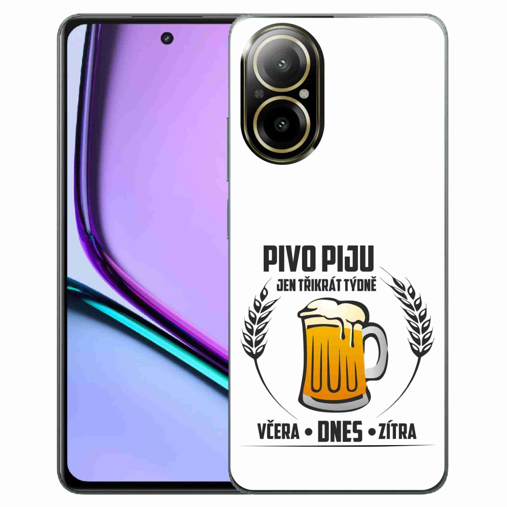 Gel Cover mmCase mmCase a Realme C67 készülékhez - sör motívum fehér háttérrel