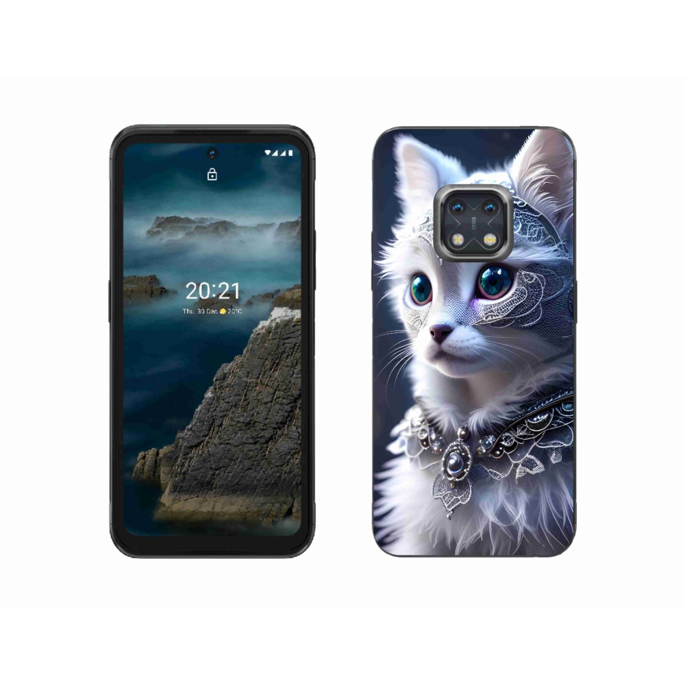 Zselés borítás mmCase a Nokia XR20 készülékhez - fehér macska