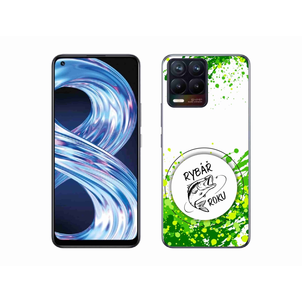 Gél borító mmCase a Realme 8 4G-n - az év halászának fehér háttere