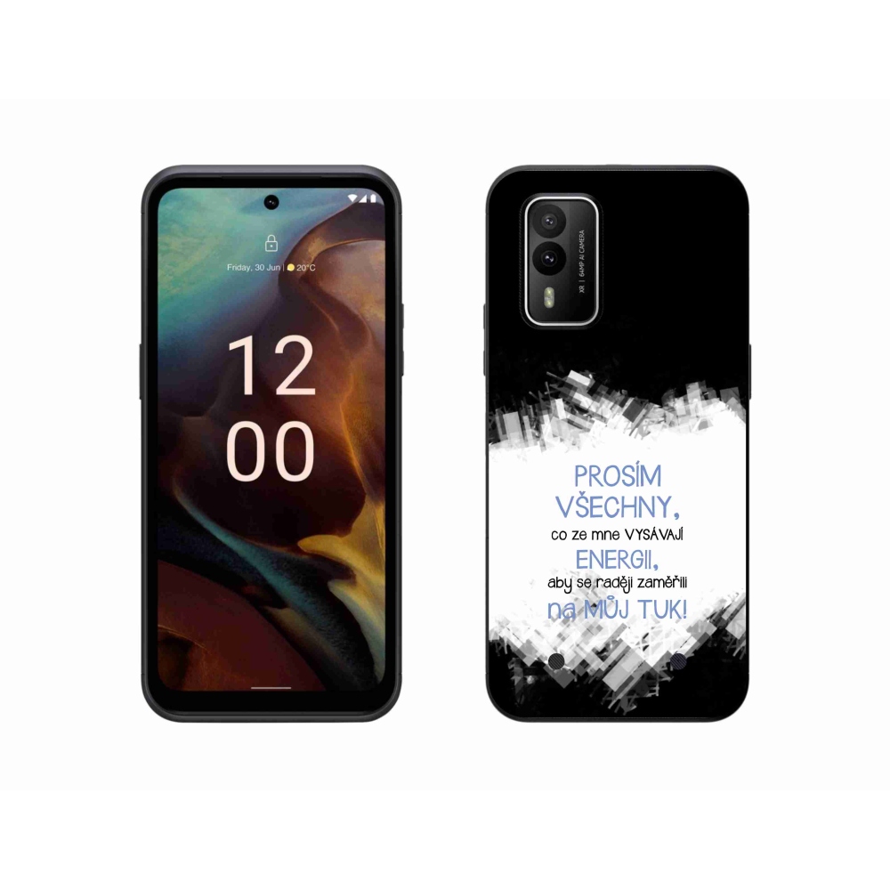 Zselés borító mmCase a Nokia XR21 készülékhez - vicces szöveg 1 kék