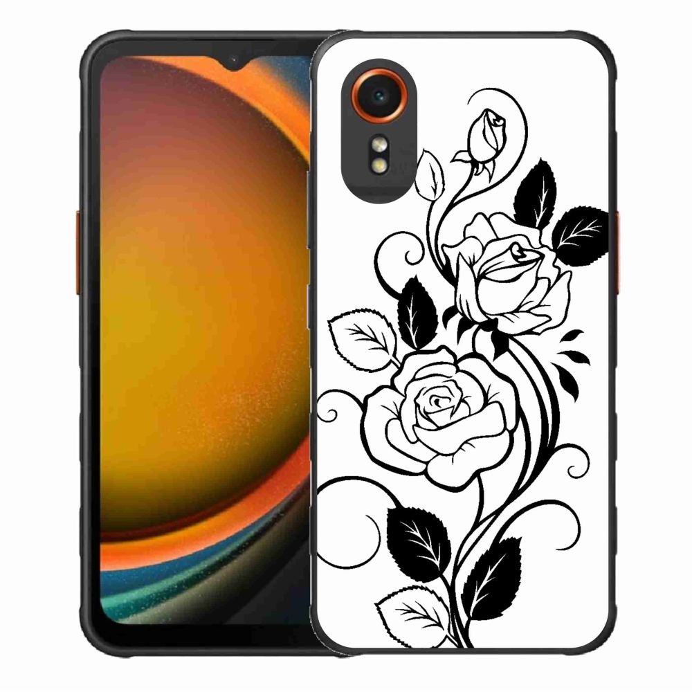 Zselés borítás mmCase Samsung Galaxy Xcover 7 - fekete és fehér rózsa
