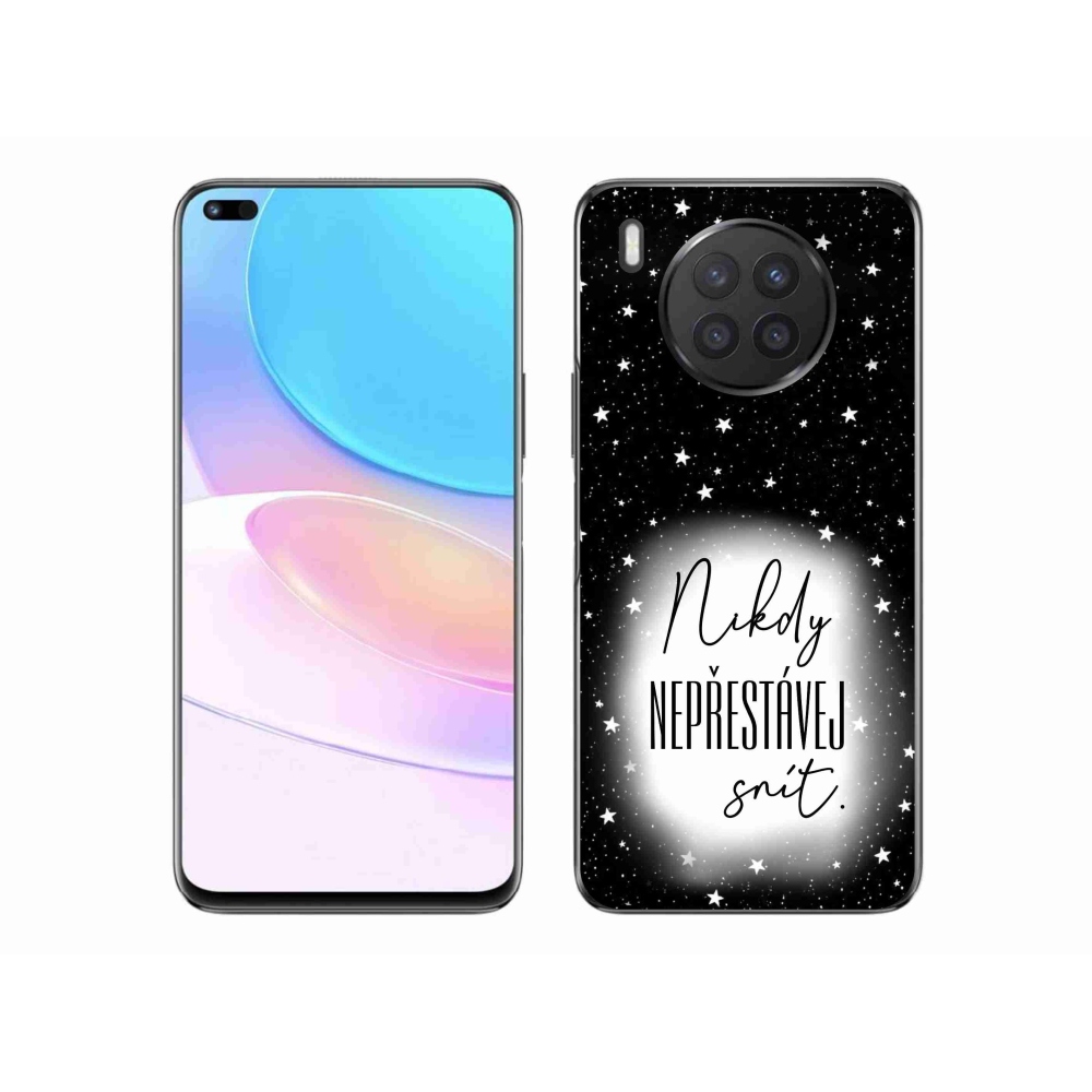 Zselés borító mmCase a Honor 50 Lite készülékhez - Quote 1 fehér és fekete háttérrel