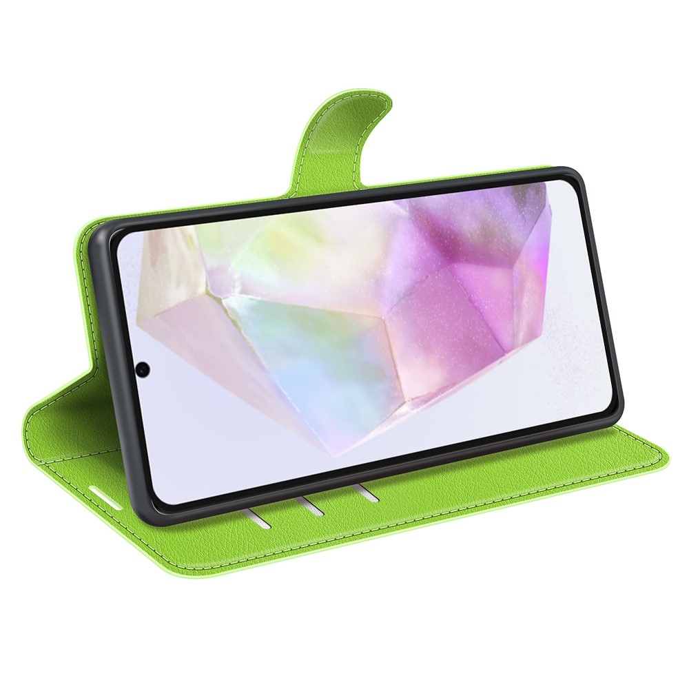 Litchi könyv tok Samsung Galaxy A36 5G - zöld