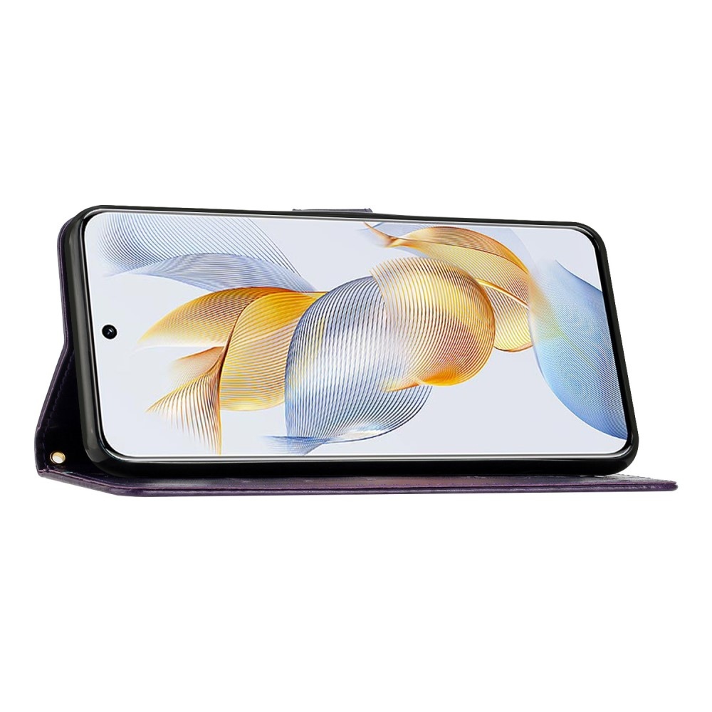 Virágok könyvtáska Honor 90 - sötét lila