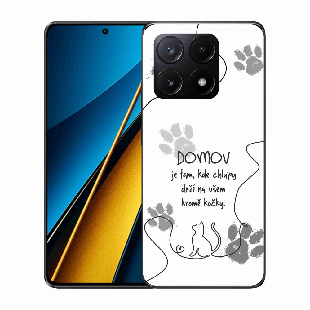 Gél borítás mmCase a Xiaomi Poco X6 Pro 5G számára - macska motívum fehér háttérrel