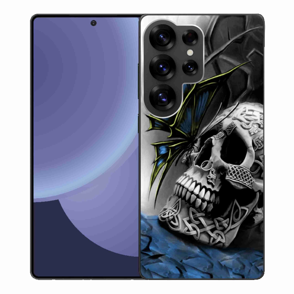 Gél borítás mmCase Samsung Galaxy S25 Ultra - pillangó és koponya