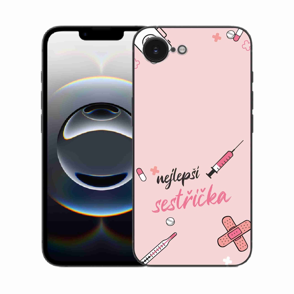 Gél borító mmCase iPhone 16e készülékhez - legjobb kishúg rózsaszín háttérrel