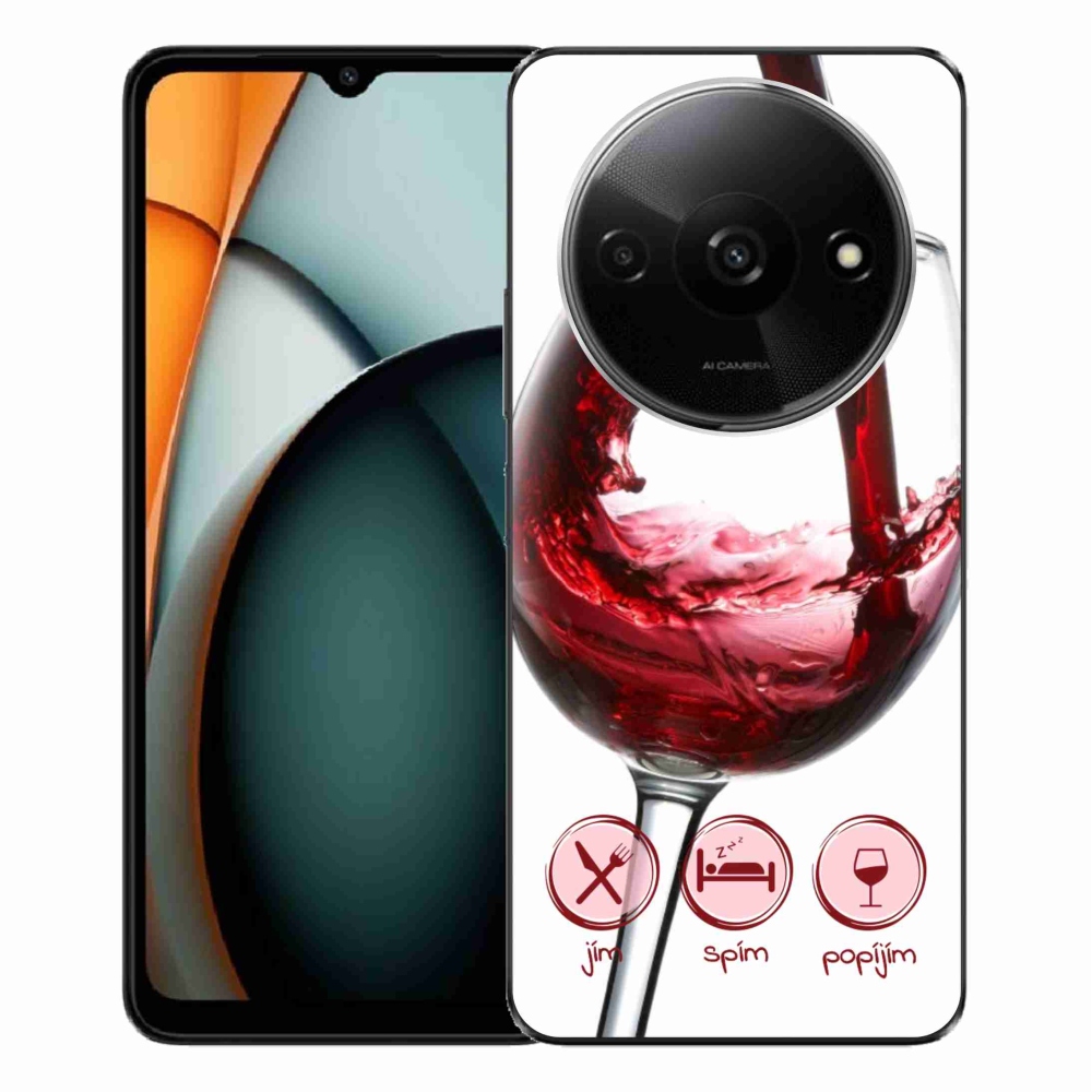 Gél tok mmCase a Xiaomi Redmi A3-hoz - borospohár piros