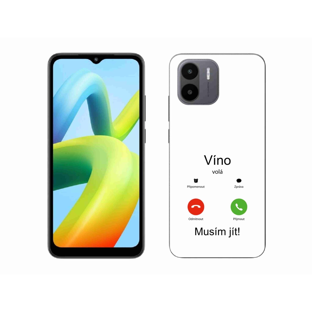 Gél borítás mmCase a Xiaomi Redmi A1-en - bor hívja a fehér hátteret