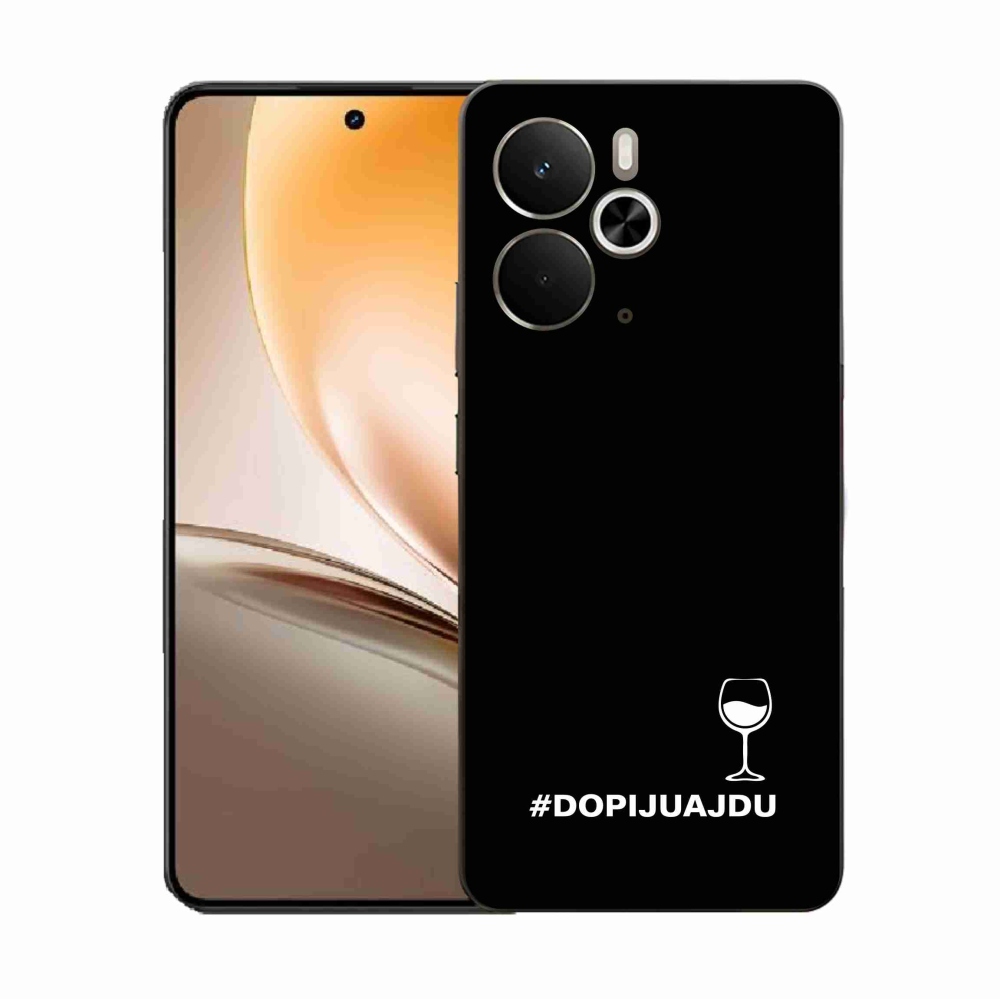 Gél borító mmCase a Realme 14 5G/14T 5G készülékhez - bor motívum fekete háttérrel