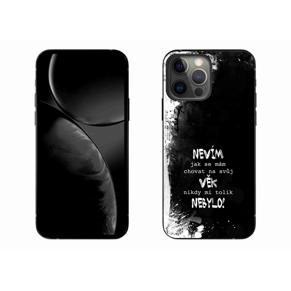 Gél borítás mmCase iPhone 13 Pro Max 6.7 készülékhez - vicces szöveg 14 fekete háttér