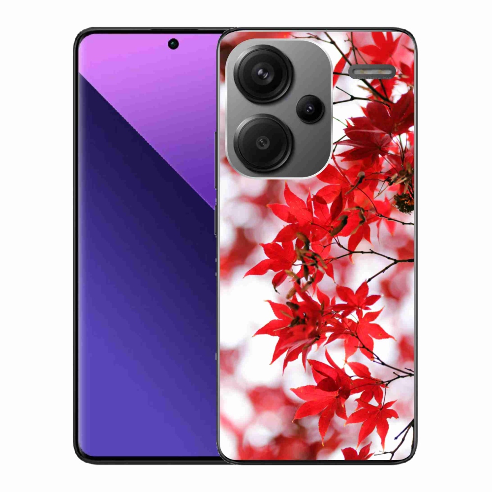 Gél borítás mmCase a Xiaomi Redmi Note 13 Pro+ 5G számára - piros levelek