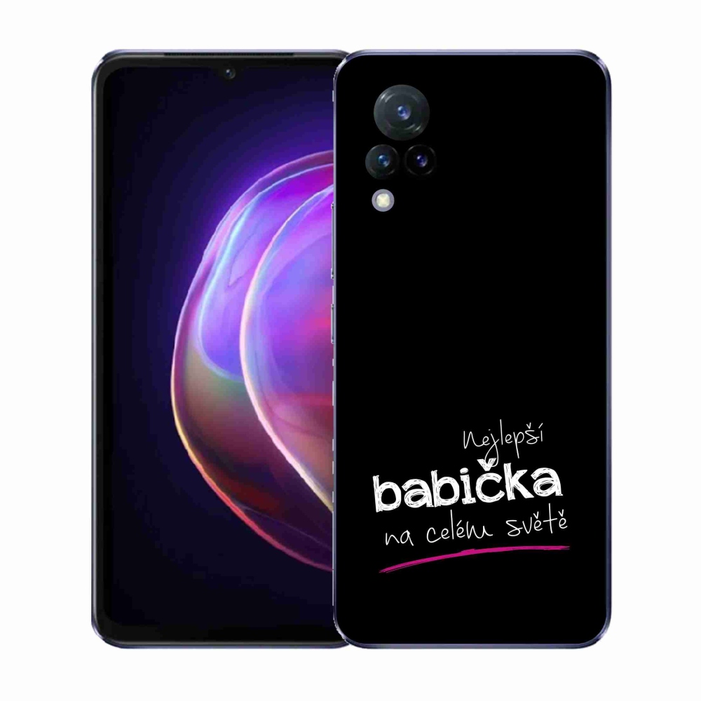 Gél borító mmCase a Vivo V21 4G/5G - Legjobb nagyi 4 fekete háttérrel