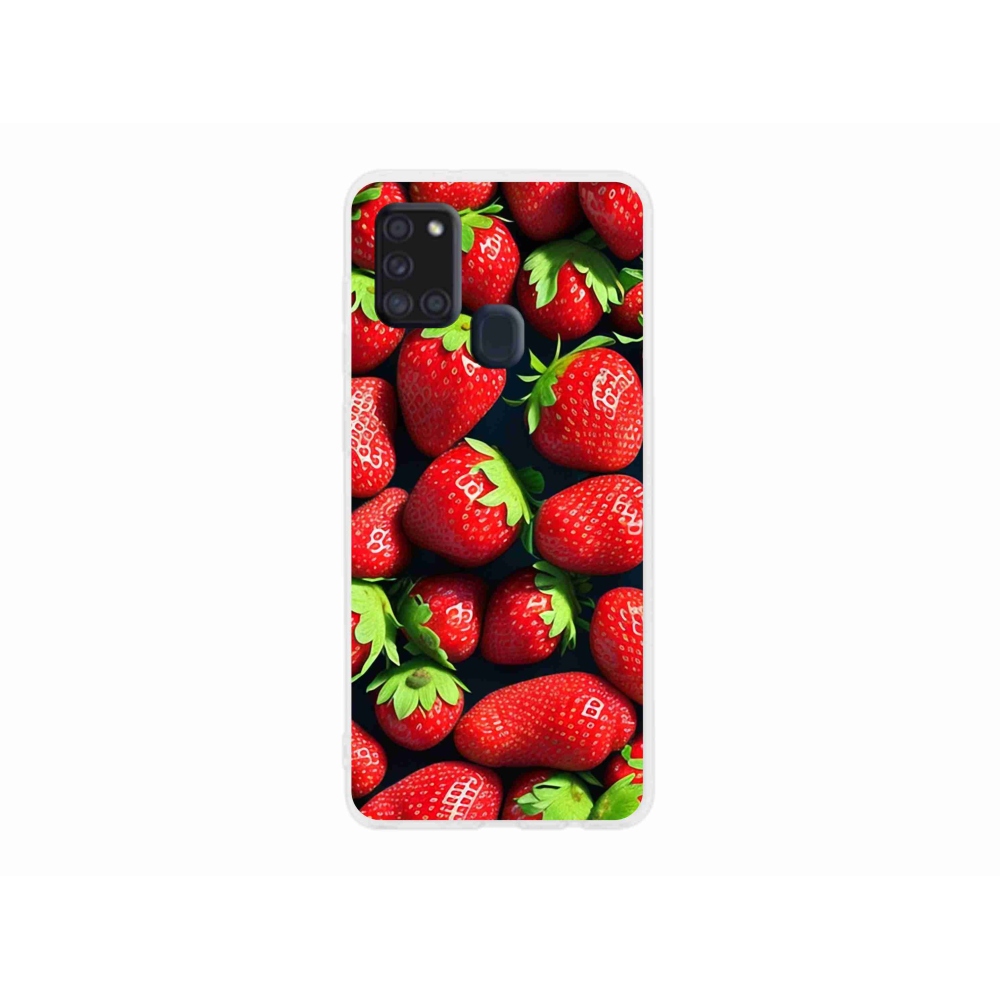 Gél védőhuzat mmCase Samsung Galaxy A21s készülékhez - eper