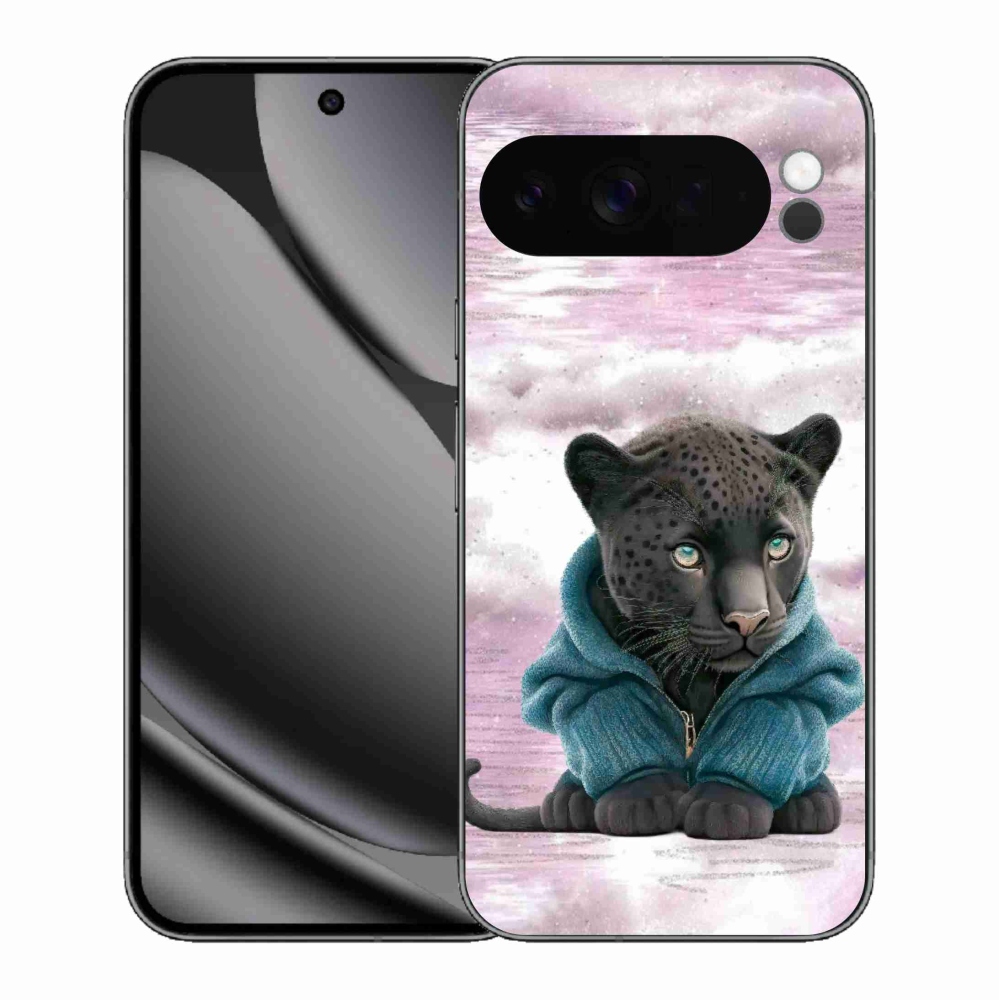 Zselés borítás mmCase a Google Pixel 10 Pro XL számára - fekete párduc pulóverben