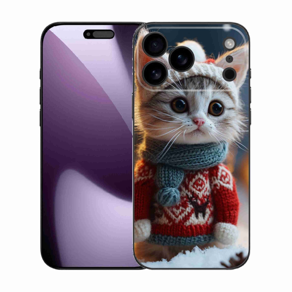 Gél borítás mmCase iPhone 17 Pro Max készülékhez - cica pulóverben