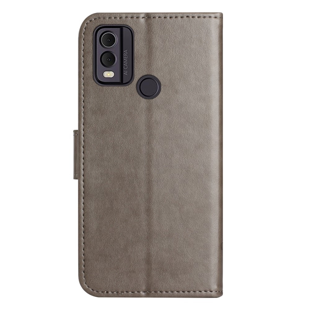 Virágos könyvtáska Nokia C22 készülékhez - szürke