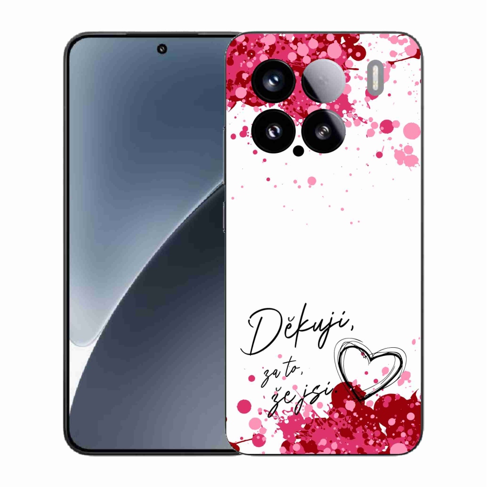 Gél borító mmCase a Xiaomi 15 - szerelem szöveg 2 fehér háttérrel