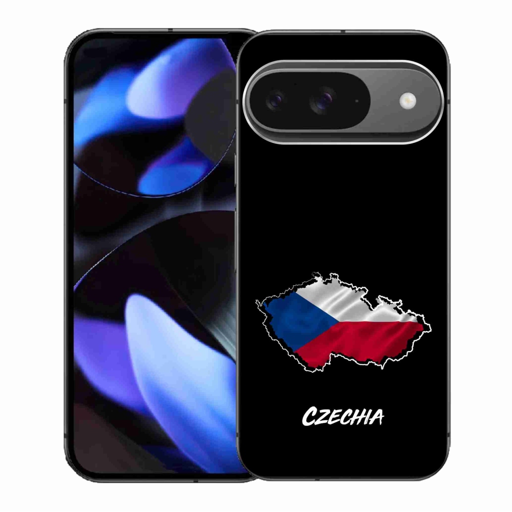 Zselés borítás mmCase a Google Pixel 9/9 Pro készülékhez - Csehország fekete háttér