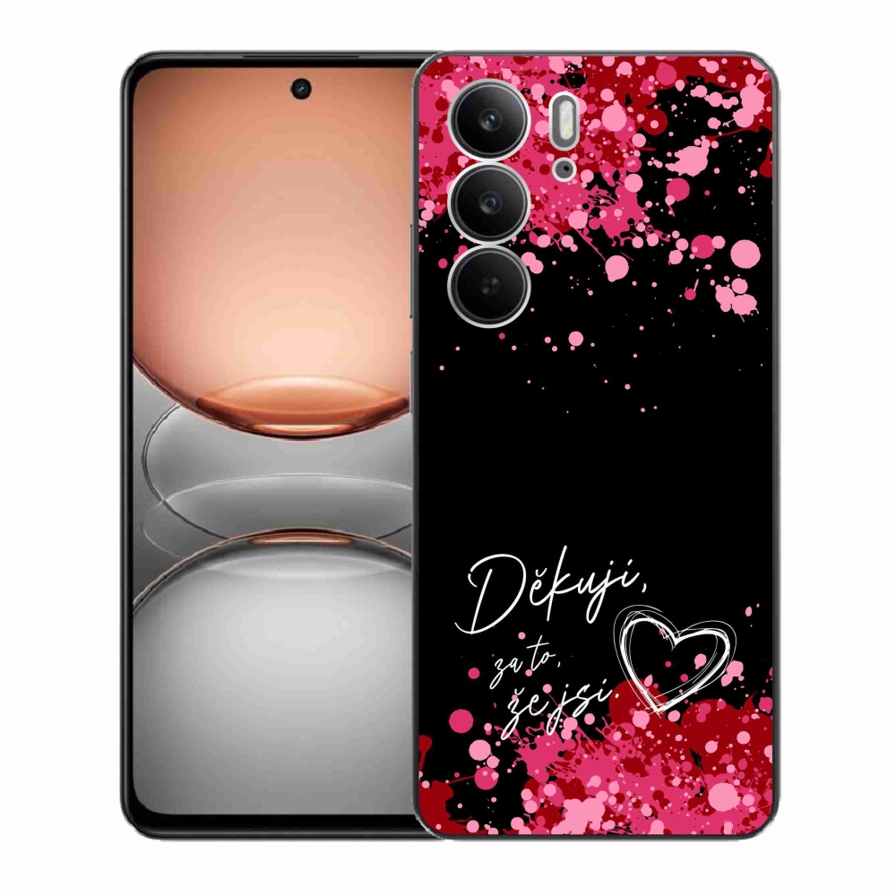 Gél borító mmCase a Realme C75 készülékhez - text in love 2 fekete háttérrel