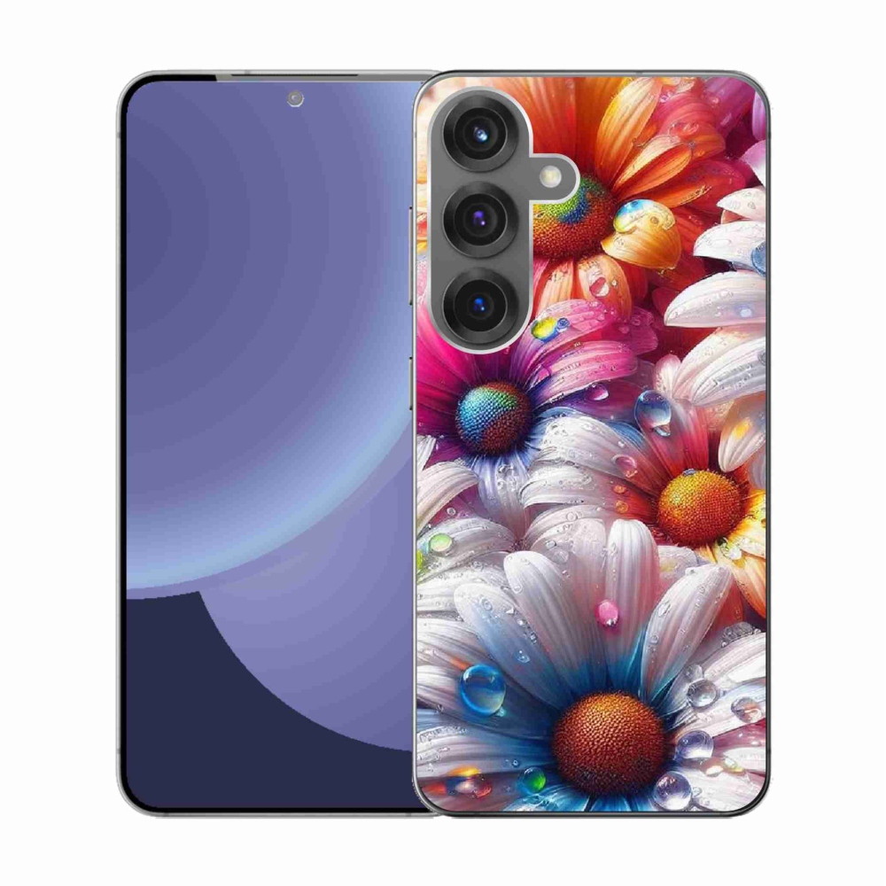 Gél védőhuzat mmCase Samsung Galaxy S25 készülékhez - színes margaréták