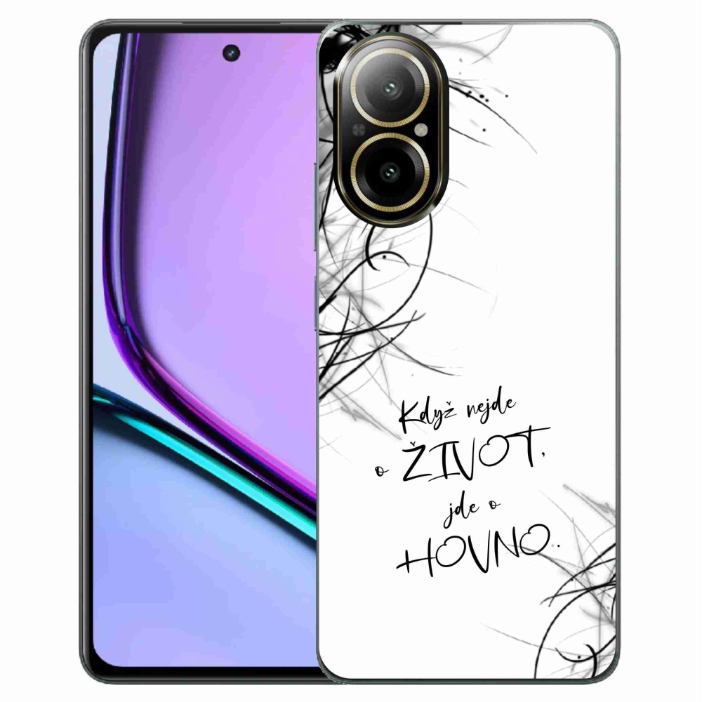 Zselés borító mmCase a Realme C67 készülékhez - vicces szöveg 16 fehér háttér