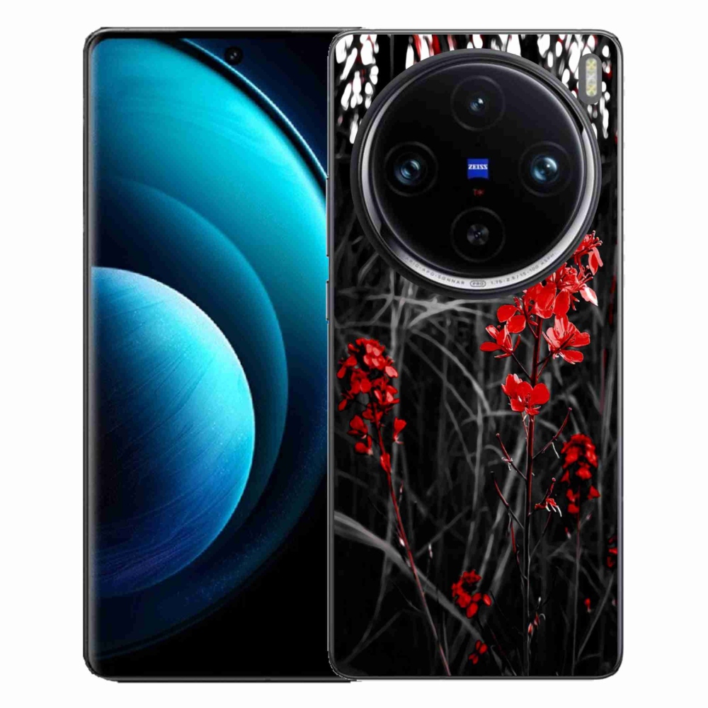 Zselés borítás mmCase a Vivo X100 Pro 5G-hez - piros növényhez