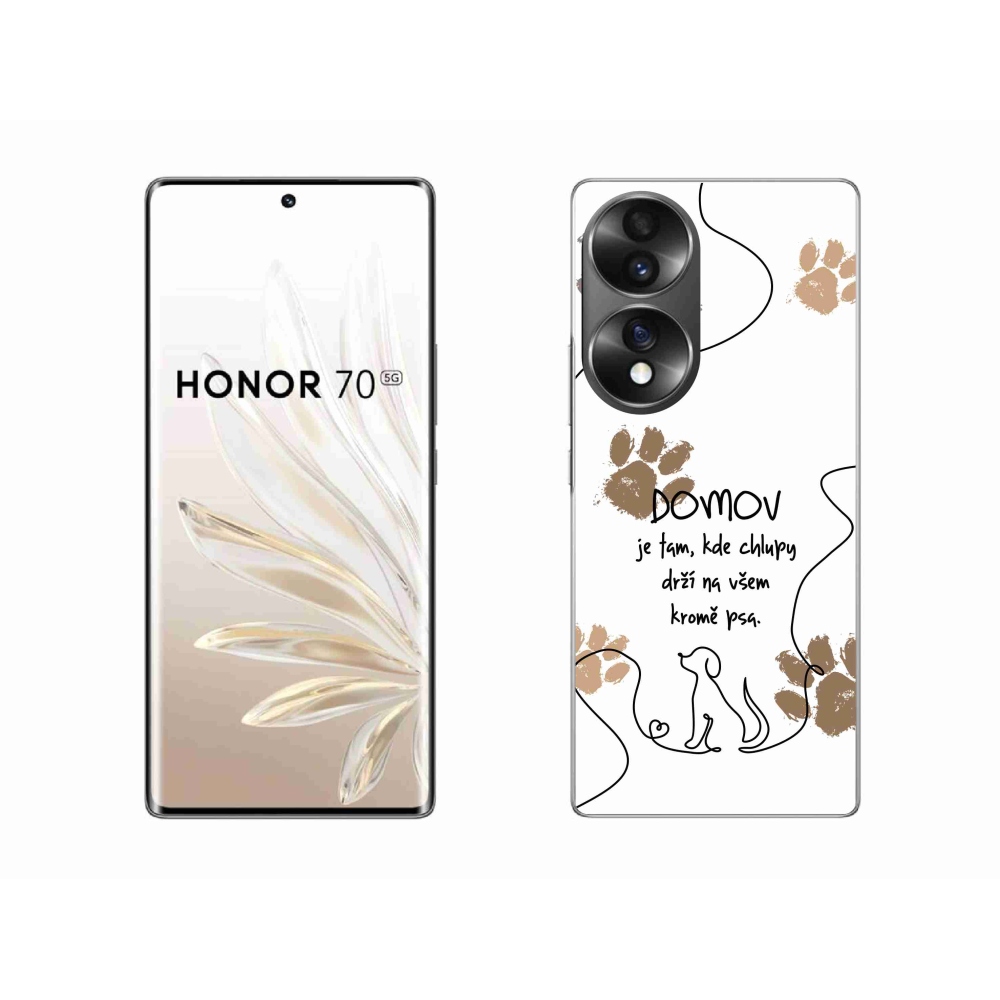 Zselés borító mmCase a Honor 70 készülékhez - kutya motívum fehér háttérrel