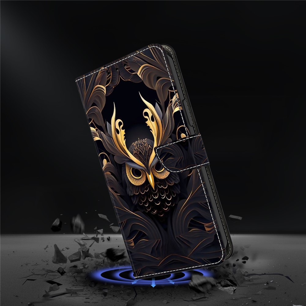 Sima könyv tok Samsung Galaxy A07 4G - arany bagoly