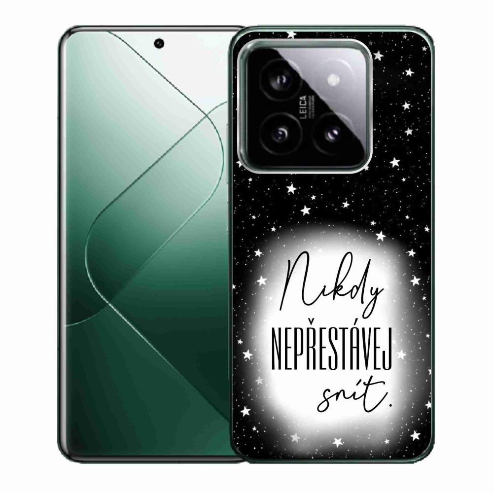 Gél borító mmCase a Xiaomi 14 - Idézet 1 fehér és fekete háttérrel