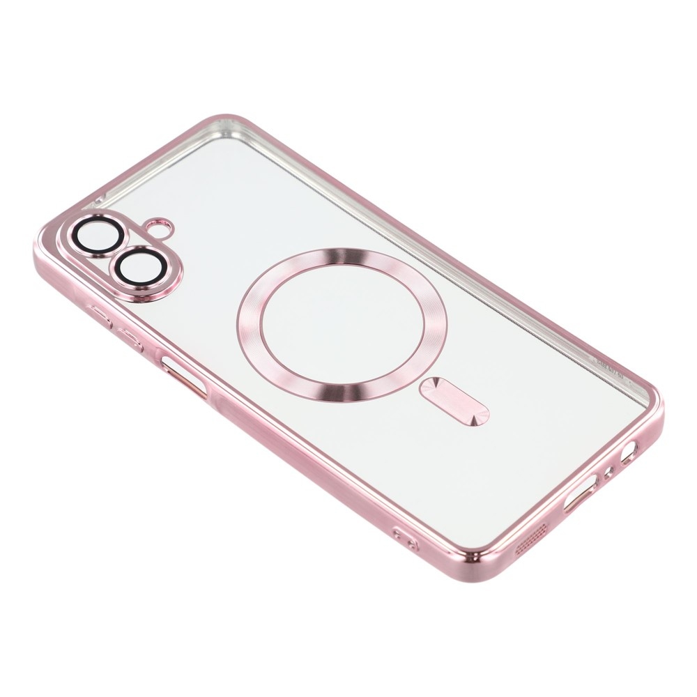 Átlátszó tok kameravédelemmel és MagSafe támogatással Samsung Galaxy A07 4G készülékhez - rózsaszín