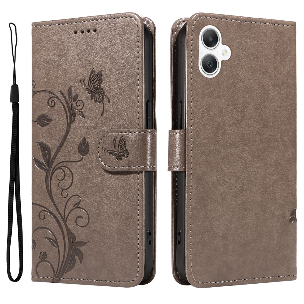 Virágos könyv tok Samsung Galaxy A06 4G készülékhez - szürke