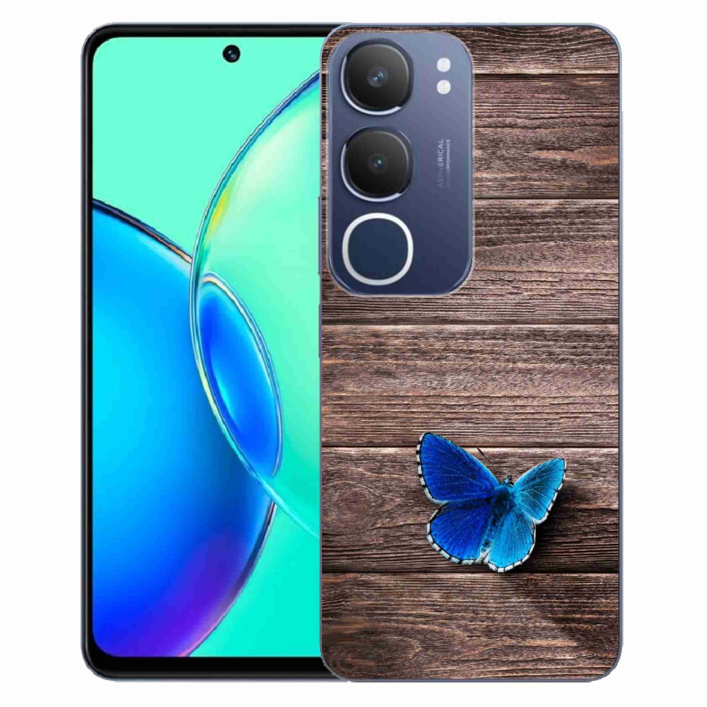 Zselés borítás mmCase Vivo Y19s - kék pillangó 1