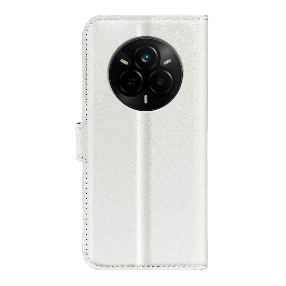 Litchi könyvtáska a Realme 14 Pro+ 5G készülékhez - fehér